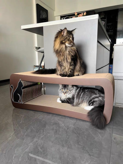 Brown long-tailed cat scratcher