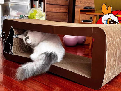 Brown long-tailed cat scratcher