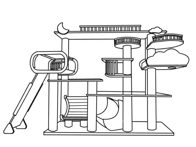 custom made：cat tree rubber wood +paint（ 1.75*1.8*0.6m）