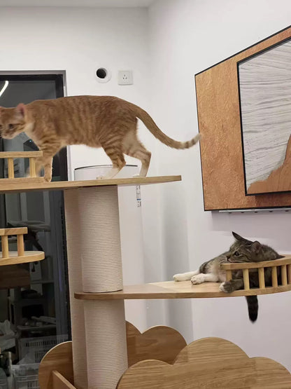custom made：cat tree rubber wood +paint（ 1.75*1.8*0.6m）
